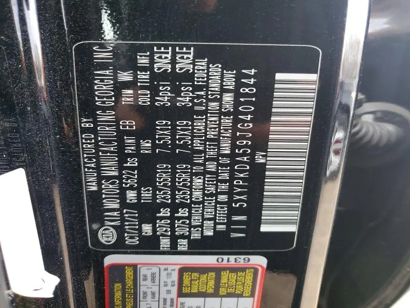 2018 KIA SORENTO SX  