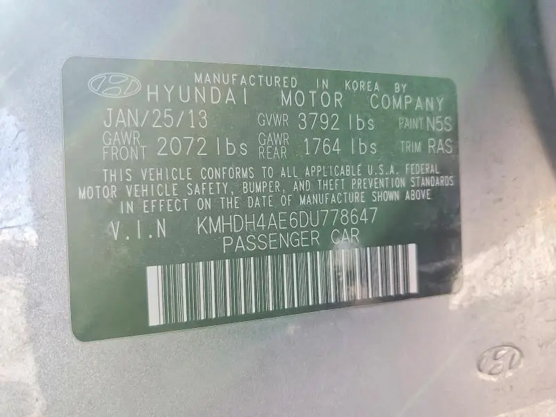 2013 HYUNDAI ELANTRA GLS  