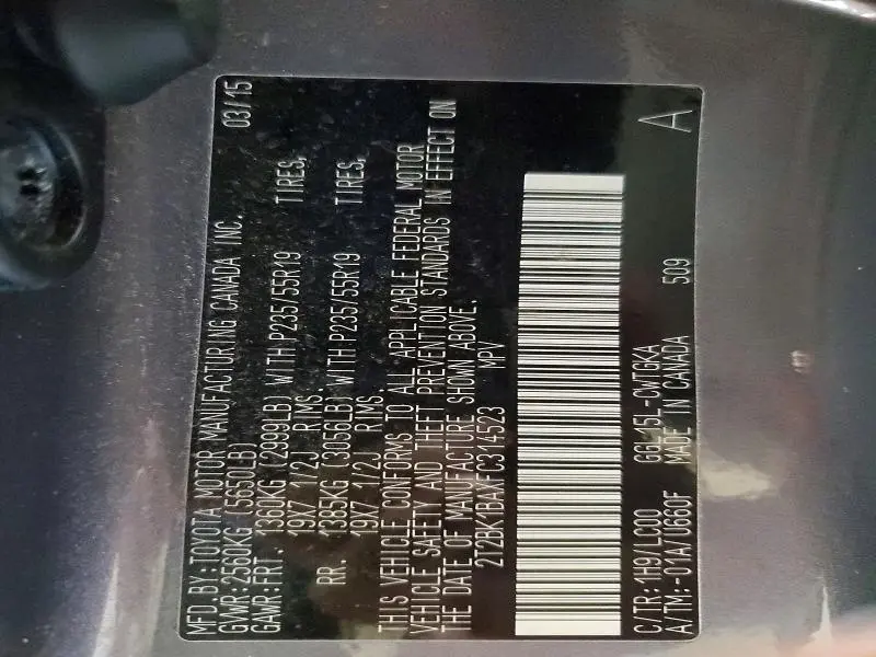 2015 LEXUS RX 350 BASE  
