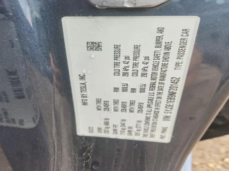 2022 TESLA MODEL 3   