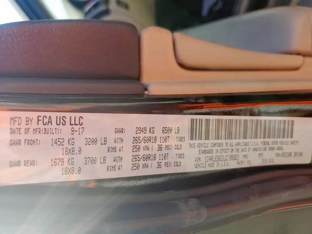 2018 JEEP GRAND CHEROKEE LIMITED  