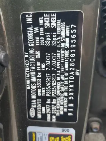 2012 KIA SORENTO BASE  