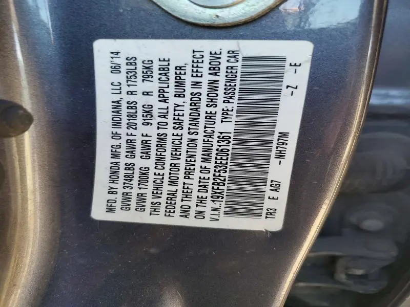 2014 HONDA CIVIC LX  