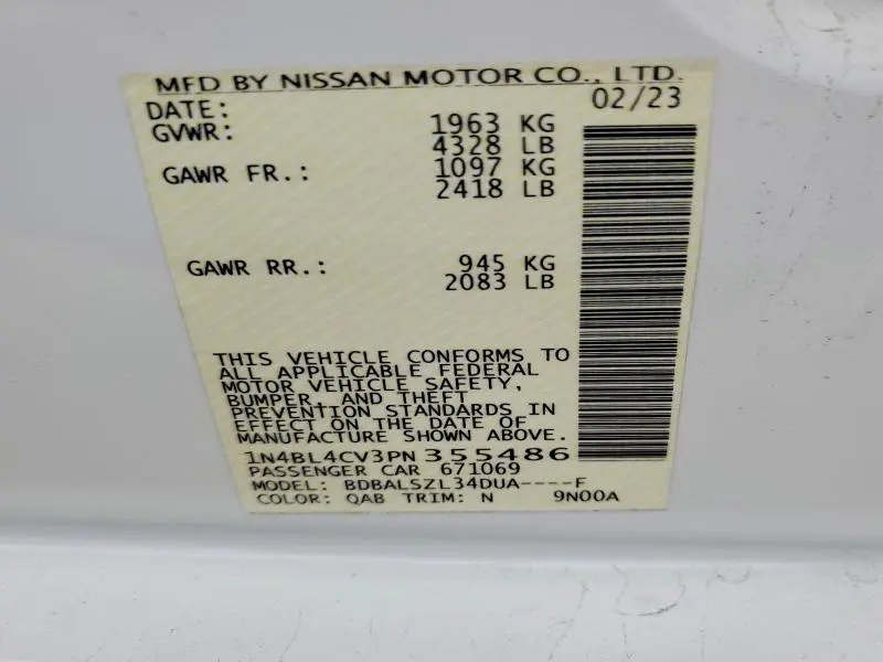 2023 NISSAN ALTIMA SR  