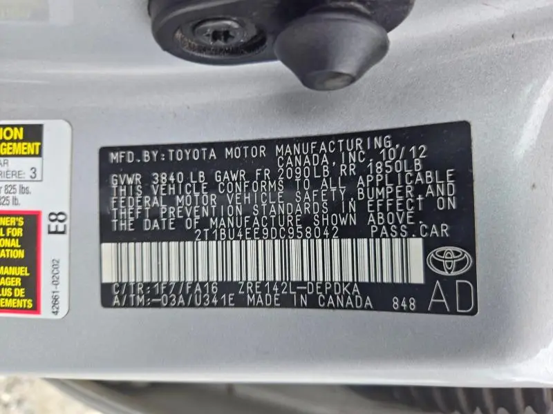 2013 TOYOTA COROLLA L  