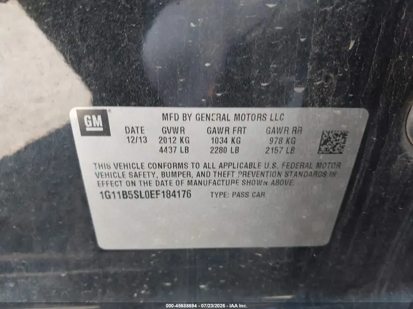 2014 CHEVROLET MALIBU 1LS