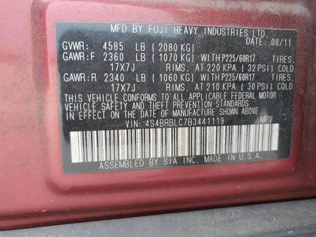 2011 SUBARU OUTBACK 2.5I LIMITED  