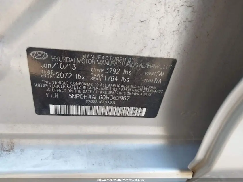 2013 HYUNDAI ELANTRA GLS