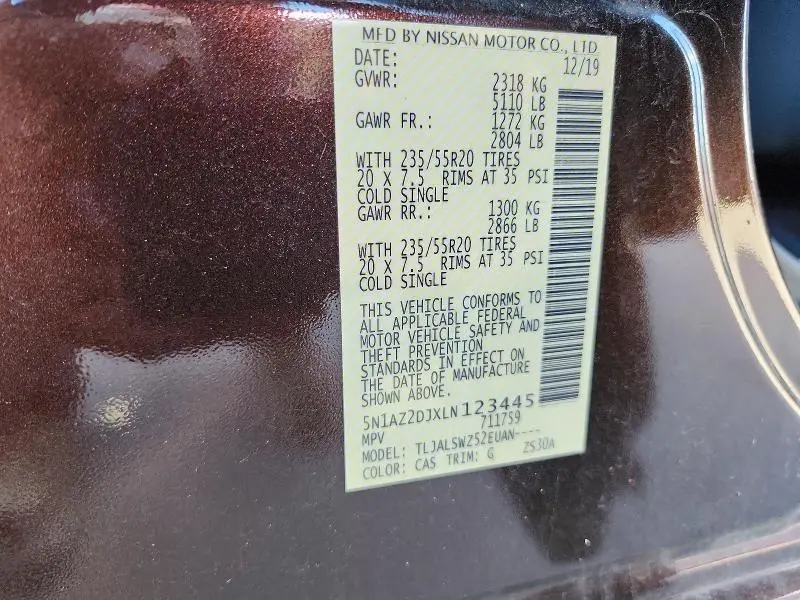 2020 NISSAN MURANO PLATINUM  