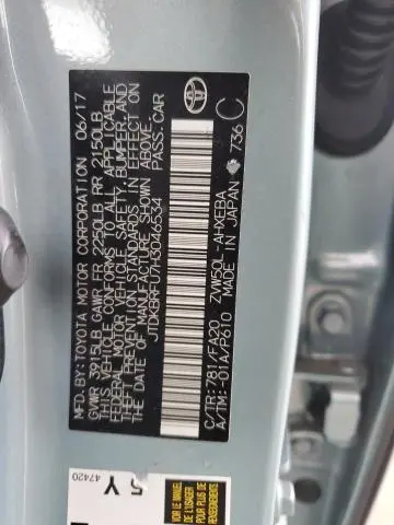 2017 TOYOTA PRIUS   