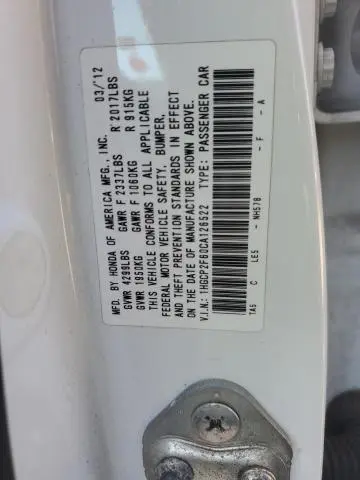 2012 HONDA ACCORD SE