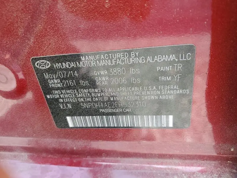 2014 HYUNDAI ELANTRA SE  