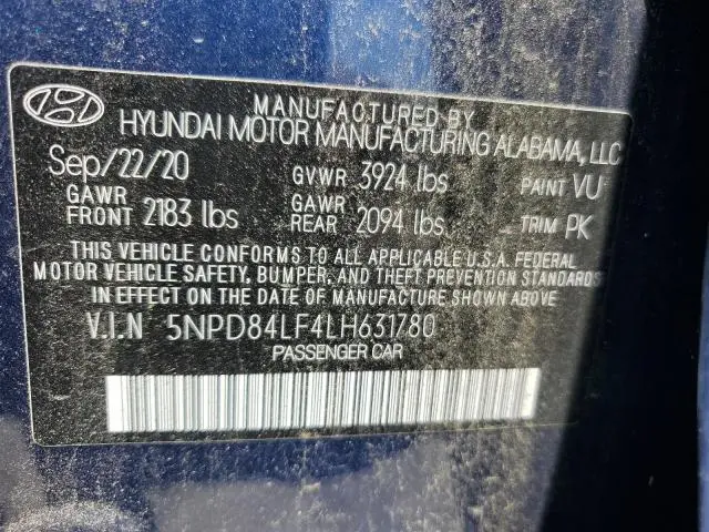 2020 HYUNDAI ELANTRA SEL  
