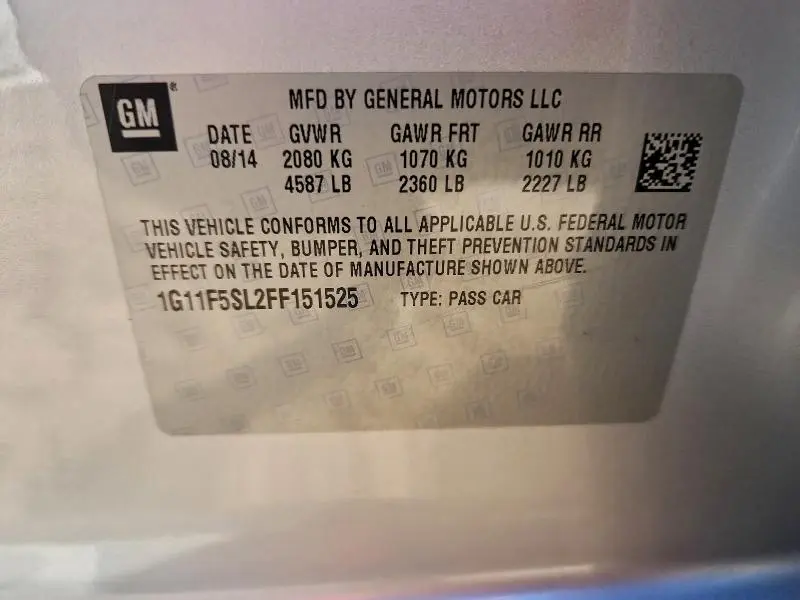 2015 CHEVROLET MALIBU LTZ  