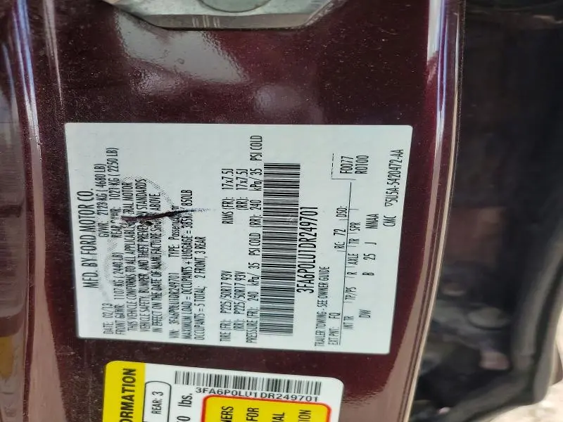 2013 FORD FUSION SE HYBRID  
