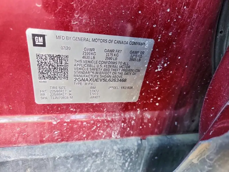 2020 CHEVROLET EQUINOX LT  