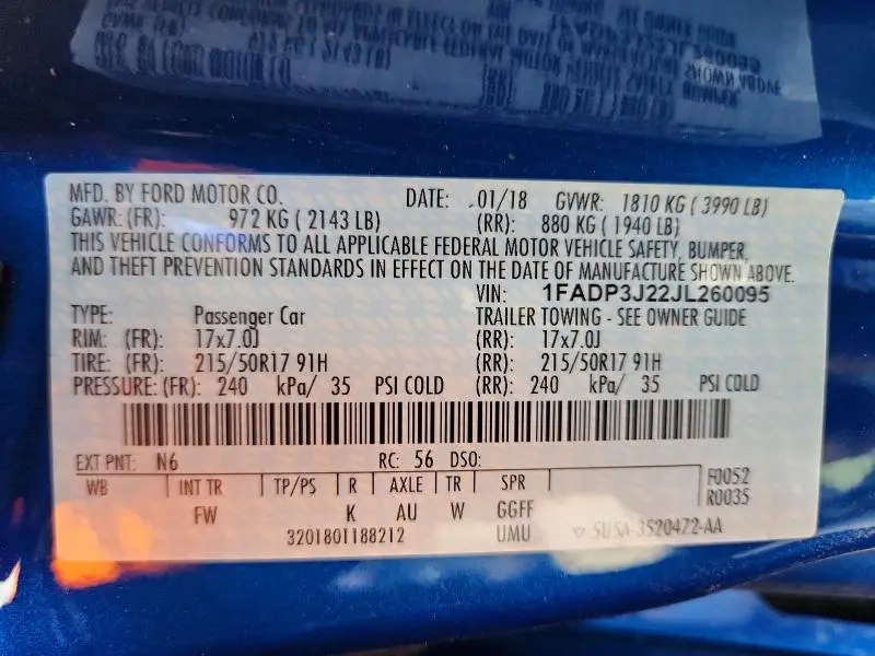 2018 FORD FOCUS TITANIUM  