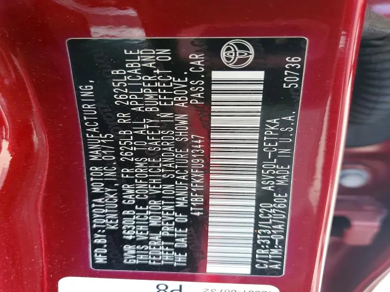 2015 TOYOTA CAMRY XSE  