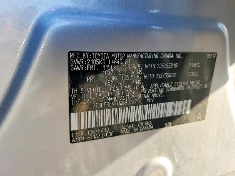 2017 TOYOTA RAV4 LIMITED  