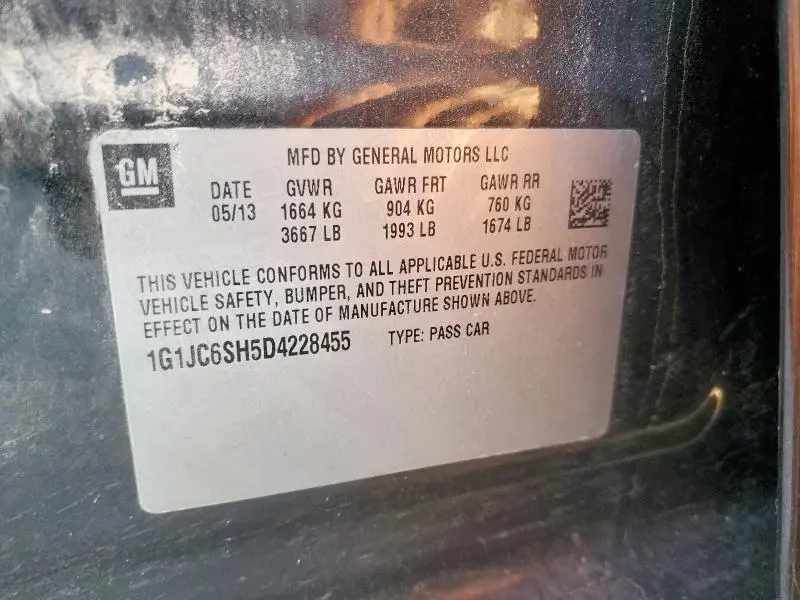 2013 CHEVROLET SONIC LT  