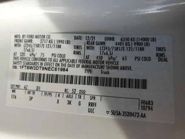 2022 FORD F350 SUPER DUTY  