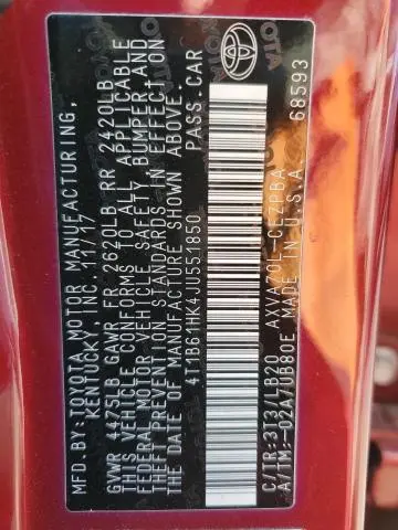 2018 TOYOTA CAMRY XSE  