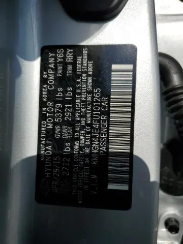 2015 HYUNDAI GENESIS 3.8L  