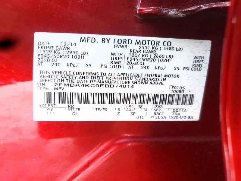 2014 FORD EDGE LIMITED  