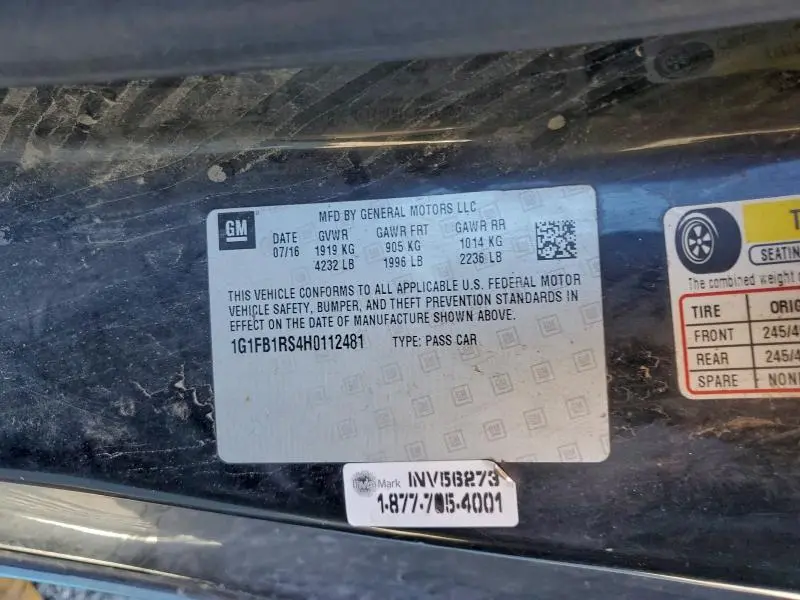 2017 CHEVROLET CAMARO LT  