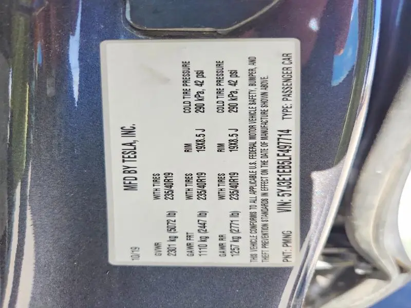 2020 TESLA MODEL 3   