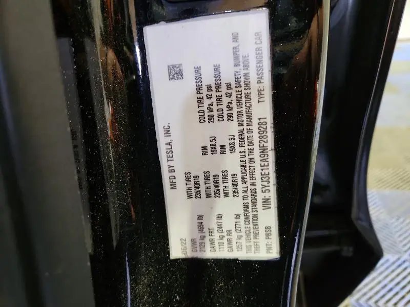 2022 TESLA MODEL 3   