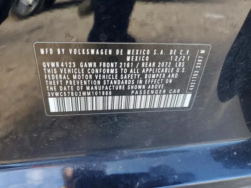 2021 VOLKSWAGEN JETTA S  