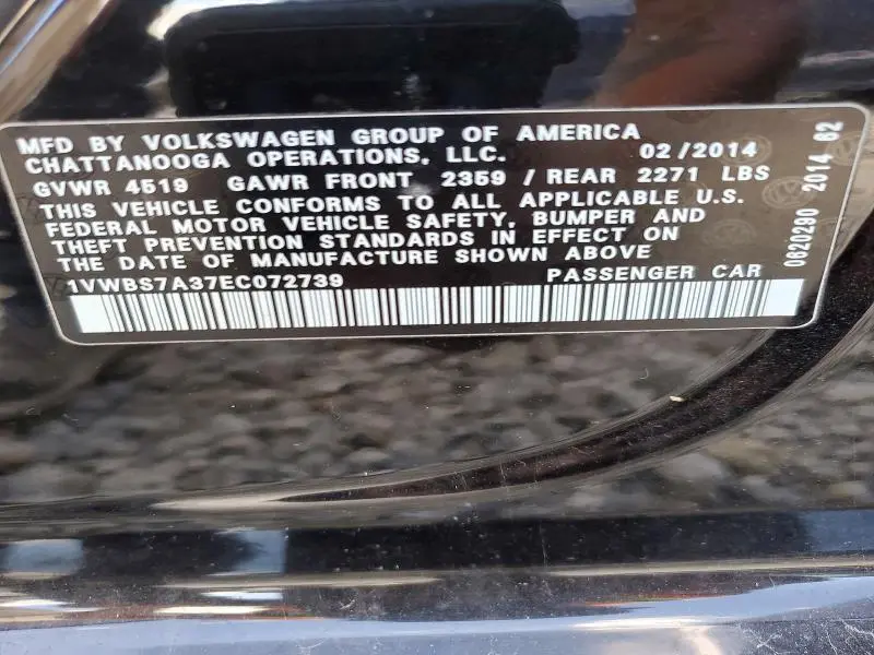 2014 VOLKSWAGEN PASSAT SE  