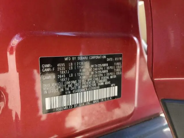 2018 SUBARU OUTBACK 2.5I LIMITED  