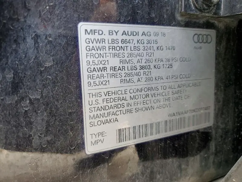 2019 AUDI Q7 PRESTIGE  