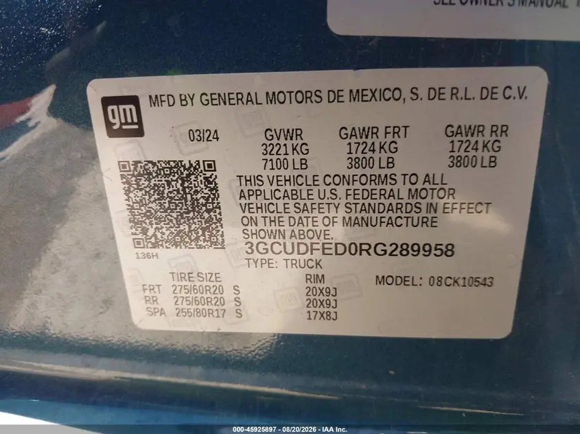 2024 CHEVROLET SILVERADO 1500 4WD  SHORT BED LT TRAIL BOSS