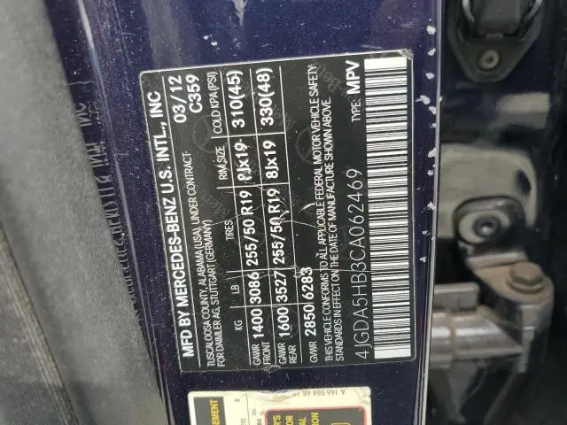 2012 MERCEDES-BENZ ML 350 4MATIC  
