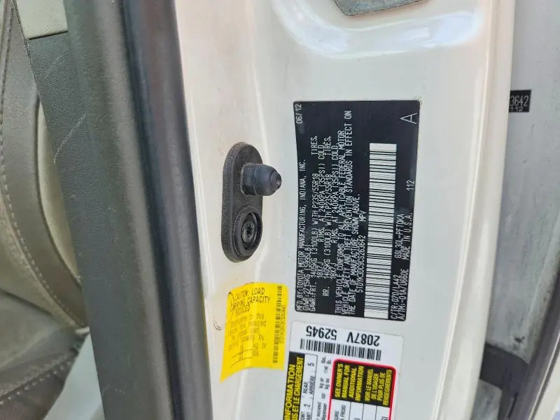 2012 TOYOTA SIENNA LIMITED 7-PASSENGER  