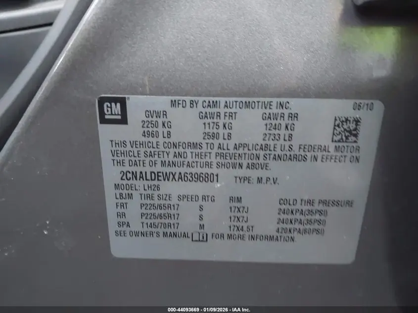 2010 CHEVROLET EQUINOX LT