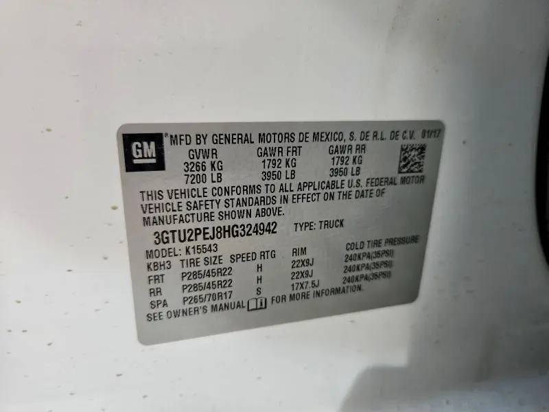 2017 GMC SIERRA K1500 DENALI  