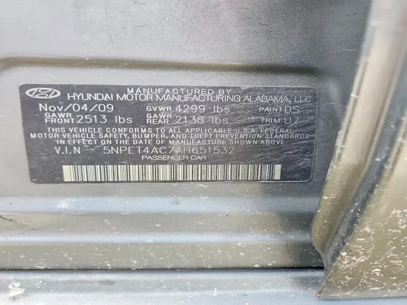 2010 HYUNDAI SONATA GLS  