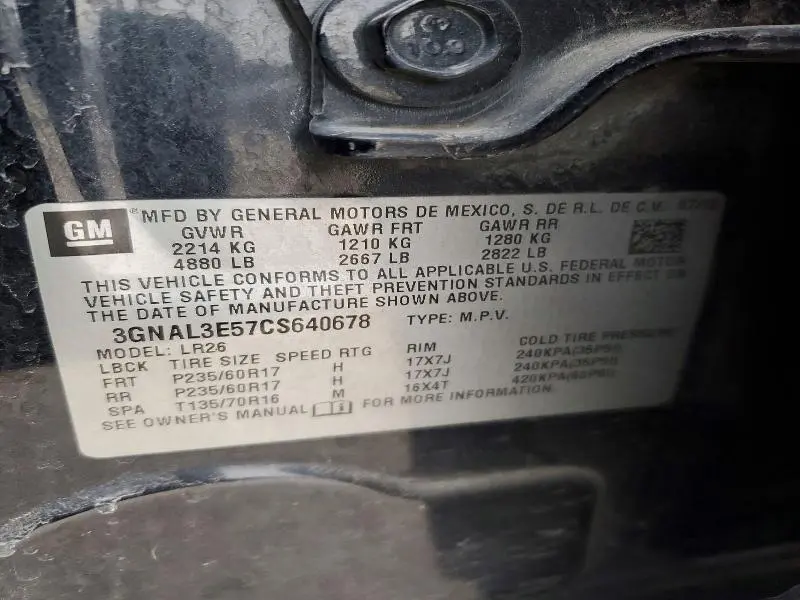 2012 CHEVROLET CAPTIVA SPORT  