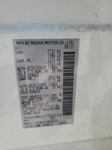 2015 NISSAN PATHFINDER S  