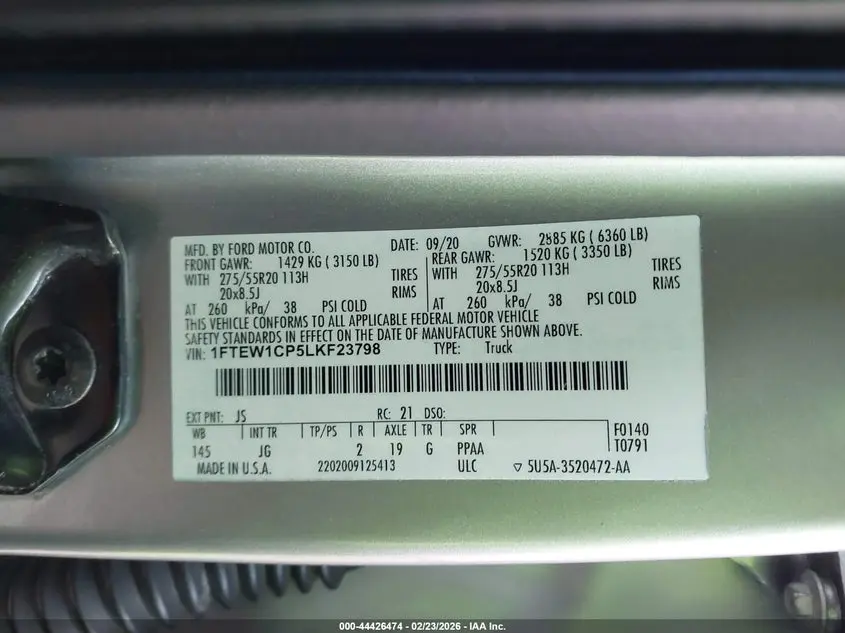 2020 FORD F-150 XL