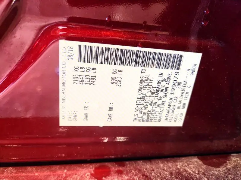 2018 NISSAN MAXIMA 3.5 SL  
