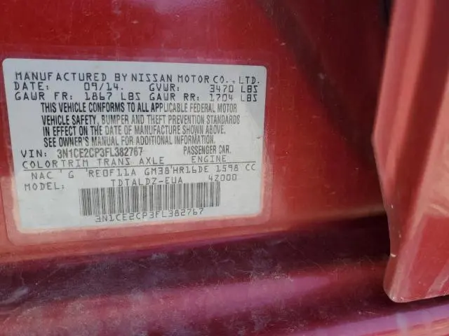 2015 NISSAN VERSA NOTE S  