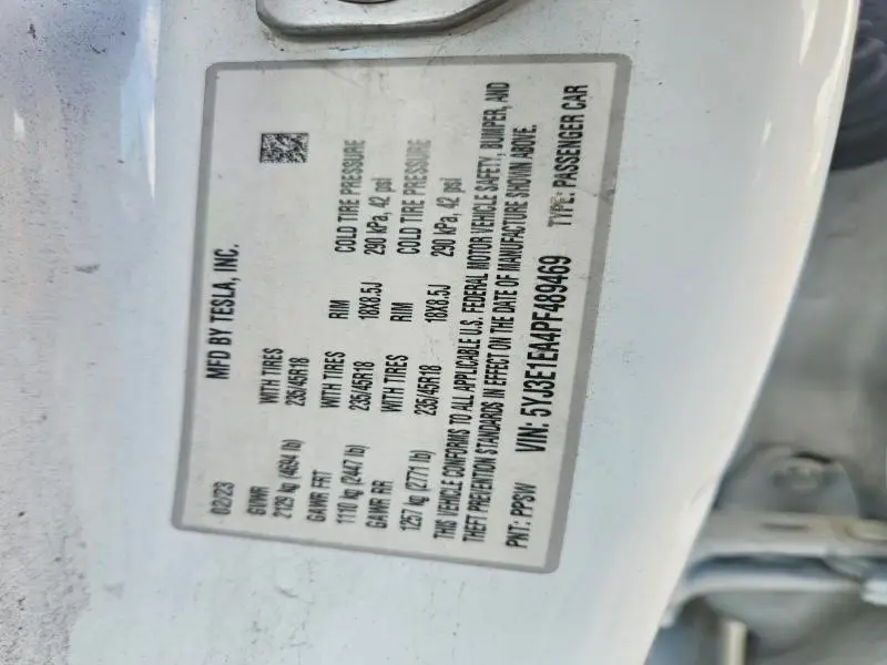 2023 TESLA MODEL 3   