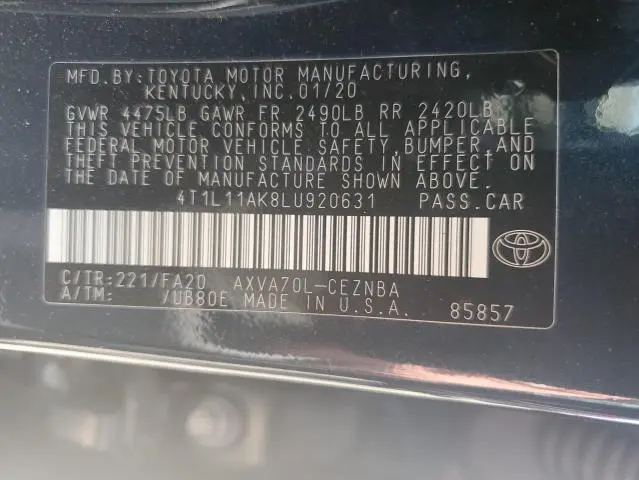 2020 TOYOTA CAMRY LE  