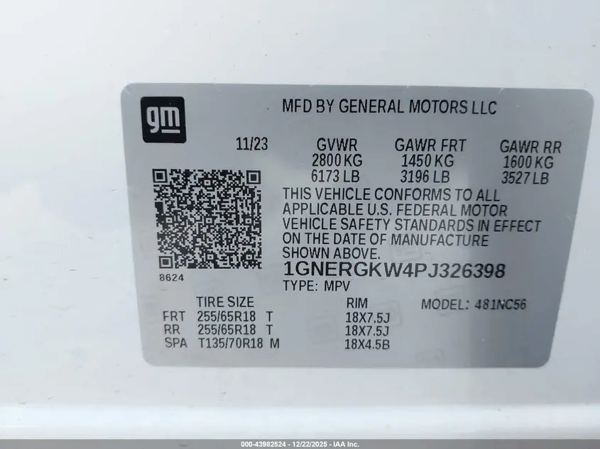 2023 CHEVROLET TRAVERSE FWD LT CLOTH