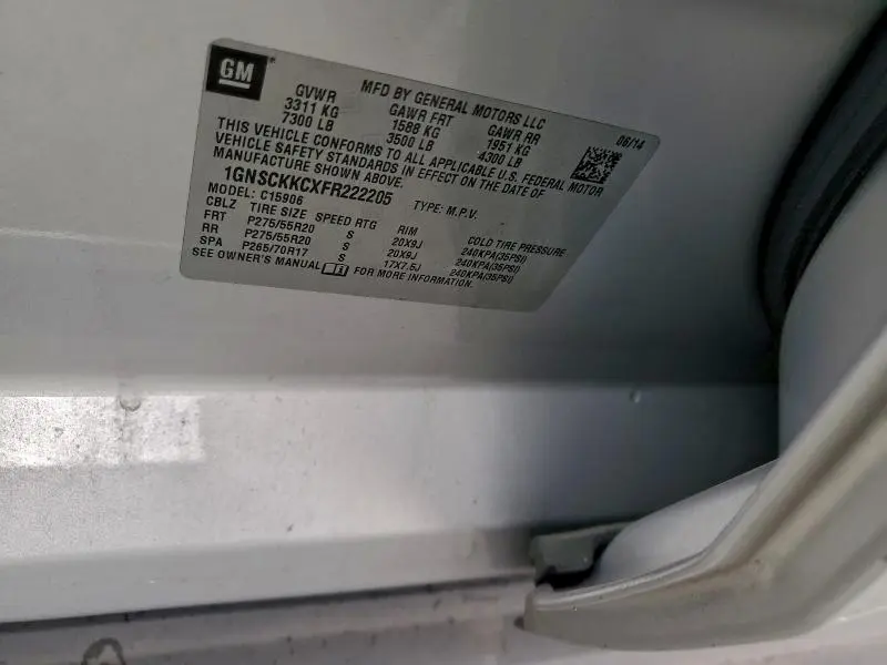 2015 CHEVROLET SUBURBAN C1500 LTZ  